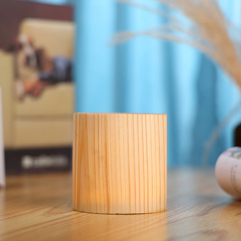 Lámpara de Mesa Táctil LED de Madera Creativa 