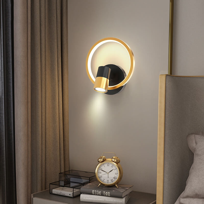 Modern Minimalist Circle LED Spotlight Wall Sconce Lamp