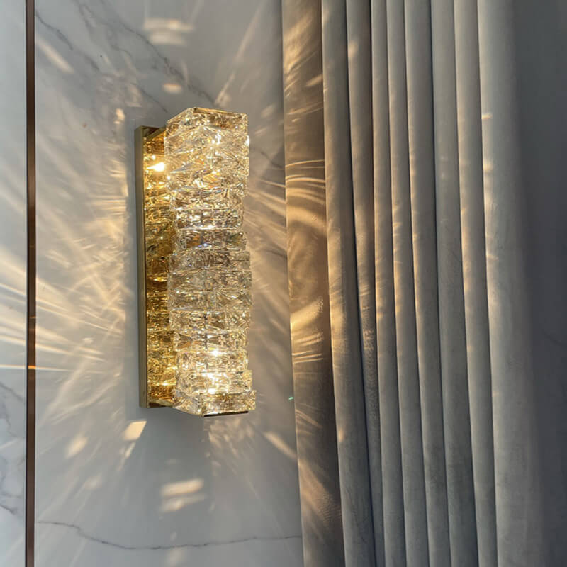 Moderne Luxus Kristallsäulen LED Wandleuchte 