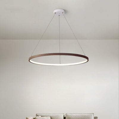 Nordic Minimalist Art Circle Alloy LED Chandelier