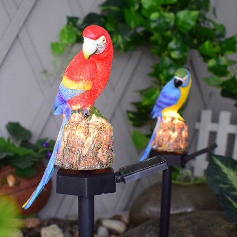 Solar Parrot Resin Outdoor Garden LED Decorative Ground Plug Path Light