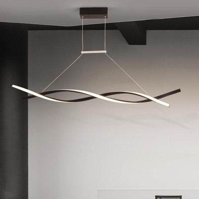 Modern Minimalist Line Wave LED Art Chandelier