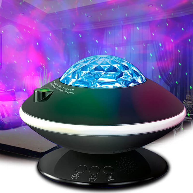 Lampe de projection étoilée Aurora LED USB à trois vitesses rotative avec gradation 