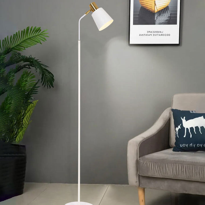 Lámpara de pie de 1 luz con pantalla cónica de hierro minimalista nórdico 