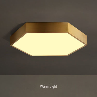 Simple Hexagonal 1-Light LED Flush Mount Lighting