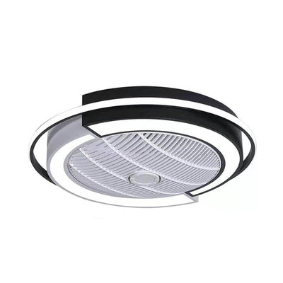 Modern Creative Round LED Semi-Flush Mount Ceiling Fan Light