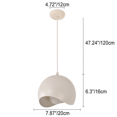 Nordic Solid Color Aluminum Round Dome 1/3 Light Island Light Chandelier