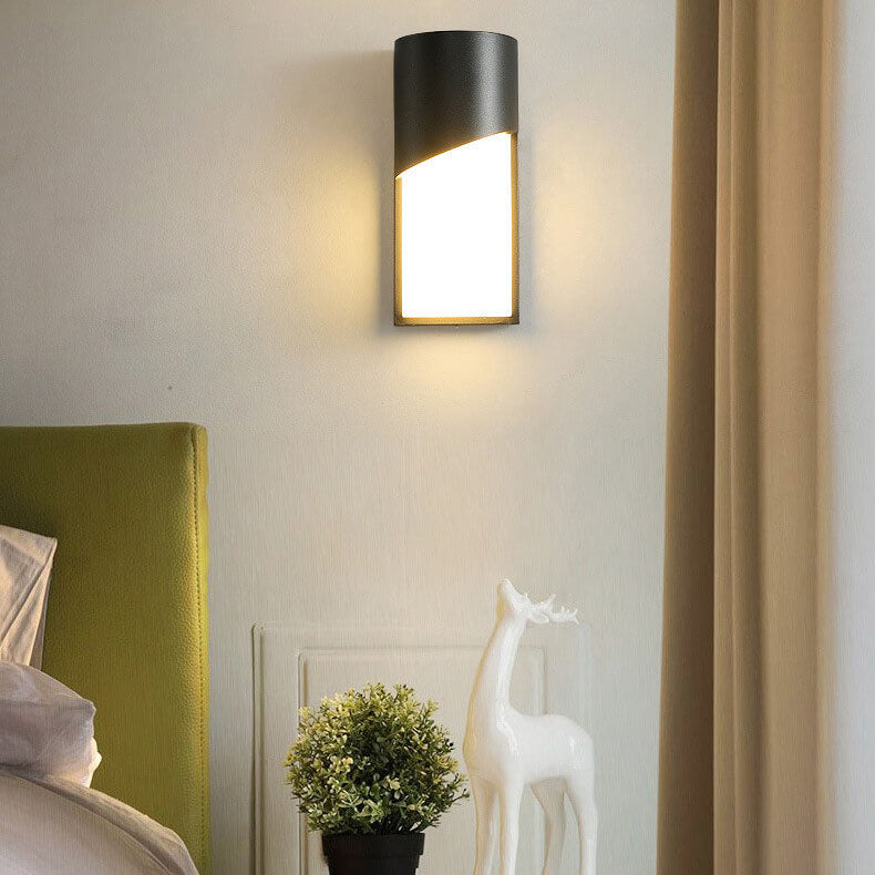 Lámpara Aplique de Pared LED Impermeable para Exteriores de Cilindro Moderno 