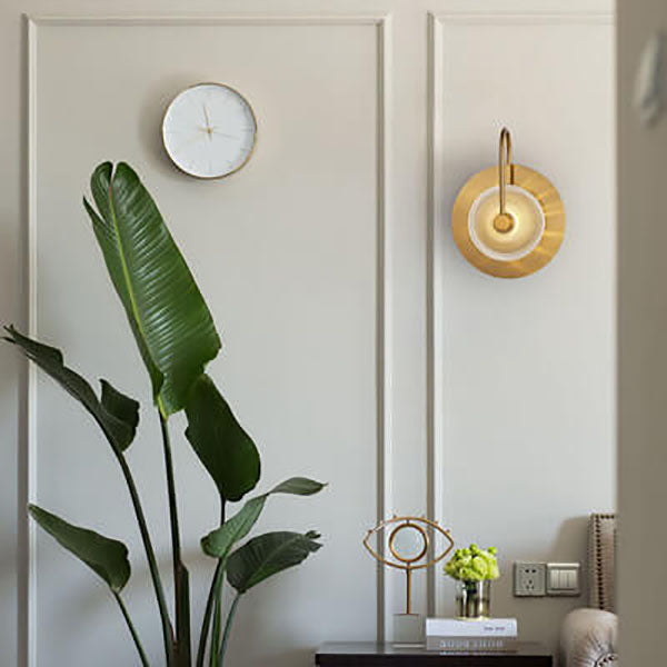Applique Murale LED en Verre Métal Rond de Luxe Nordique 