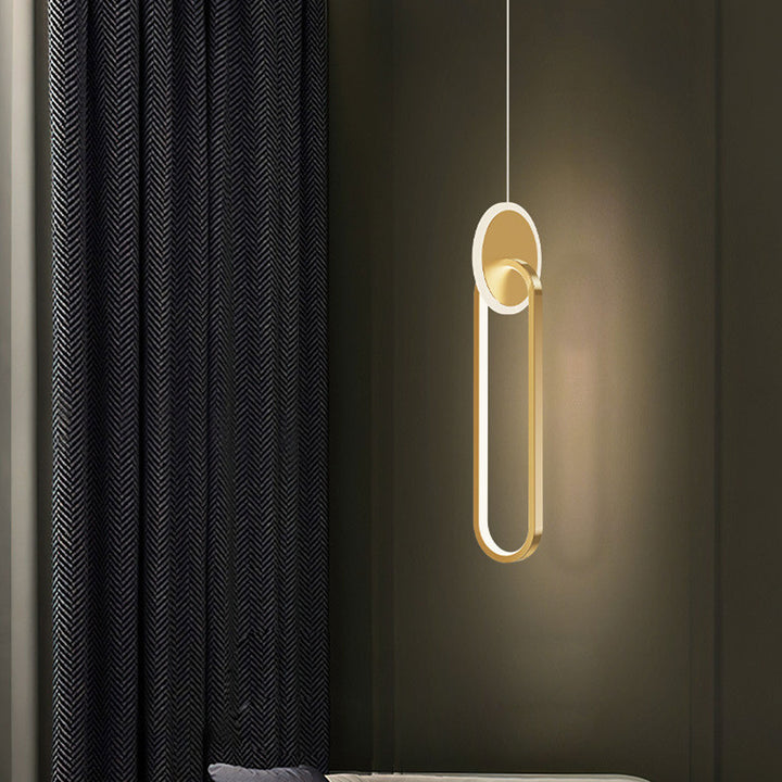 Lámpara colgante LED de 1 luz de cobre minimalista moderna 