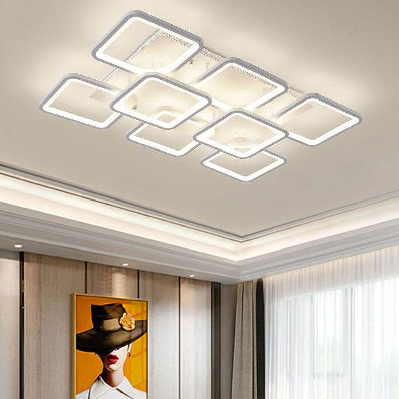 Minimalist Square Combination Acrylic LED Flush Mount Ceiling Light