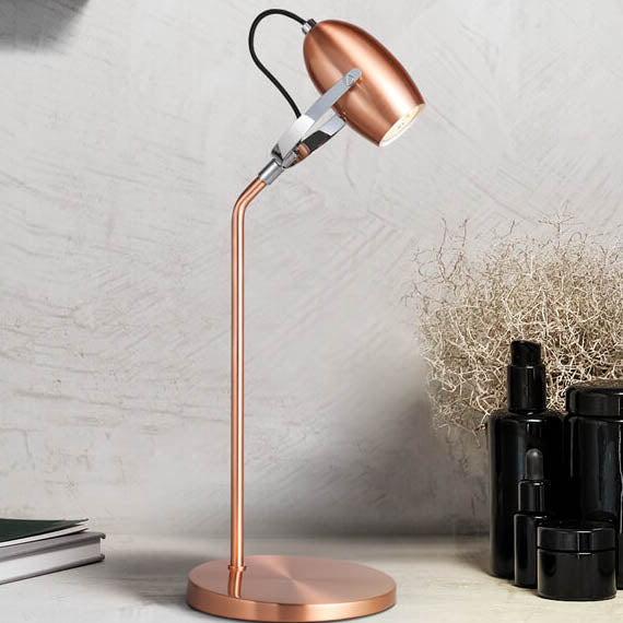 Modern Rose Gold Adjustable 1-Light LED Desk Lamp