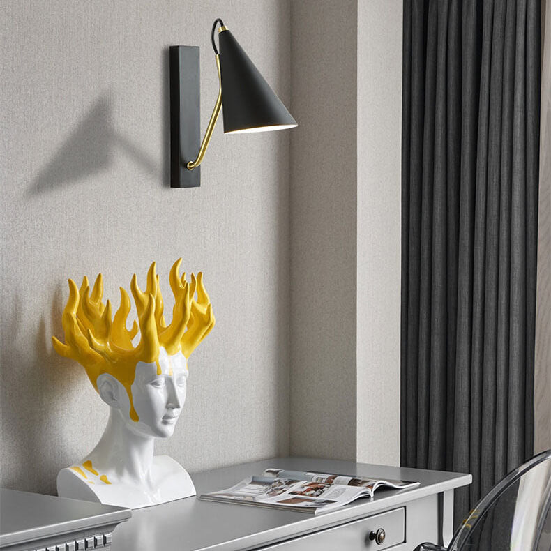 Simple Creative Iron Cone Shade Wall Sconce Lamp