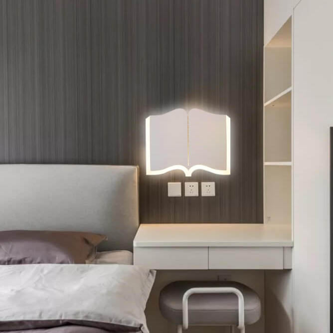 Minimalist Book Shape Iron 1-Light LED Wall Sconce Lamp