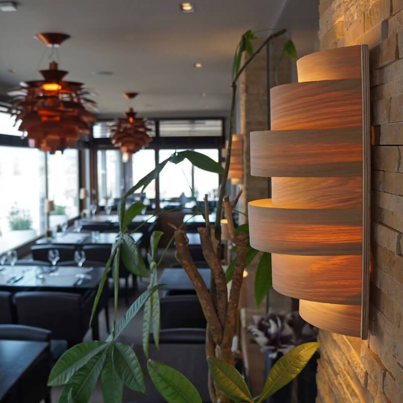 Vintage Wood Veneer 1-Light Wall Sconce Lamp