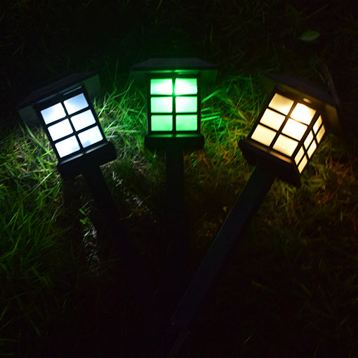 Solar Square Lantern LED Outdoor Waterproof Garden Ground Plug  Light