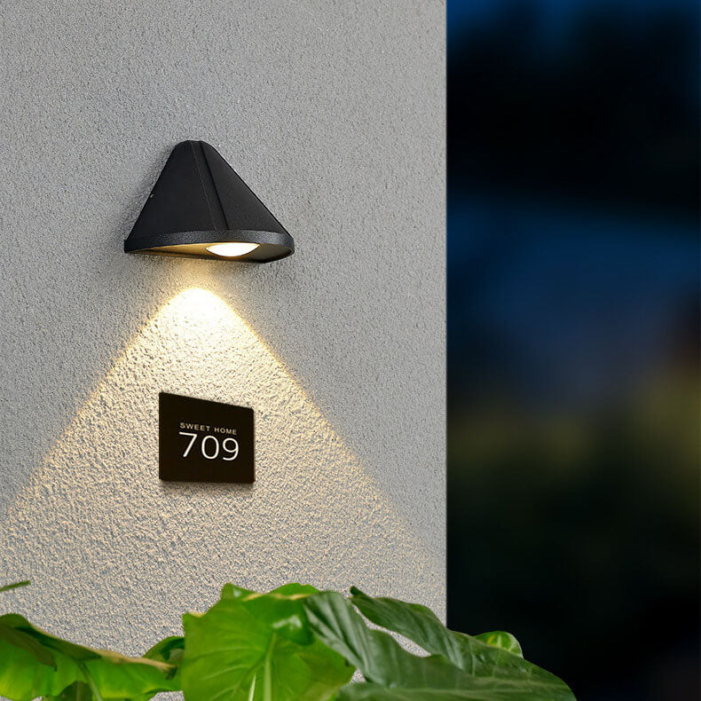 Simple Cone Outdoor Indoor Waterproof LED Door Plate Wall Sconce Lamp