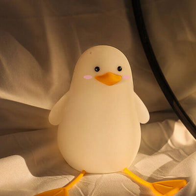Cartoon Cute Penguin Silicone LED Night Light Bed Lamp
