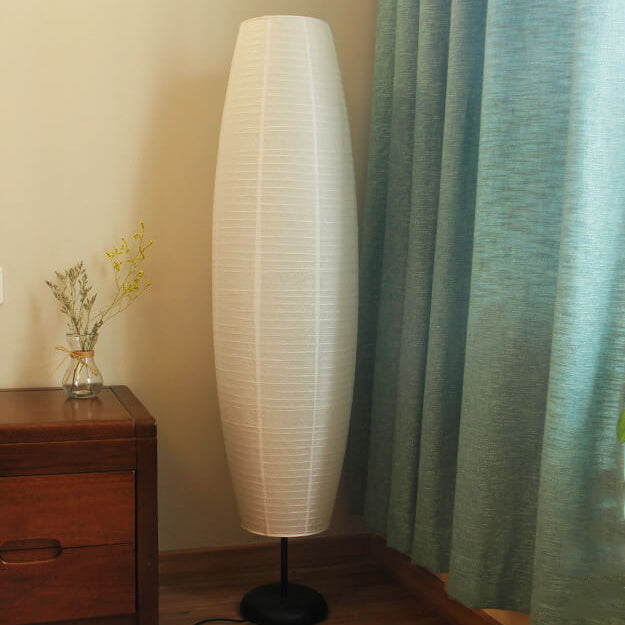 Nordischer minimalistischer Reispapier-Säulen-Stehlampe mit 2 Lichtern 