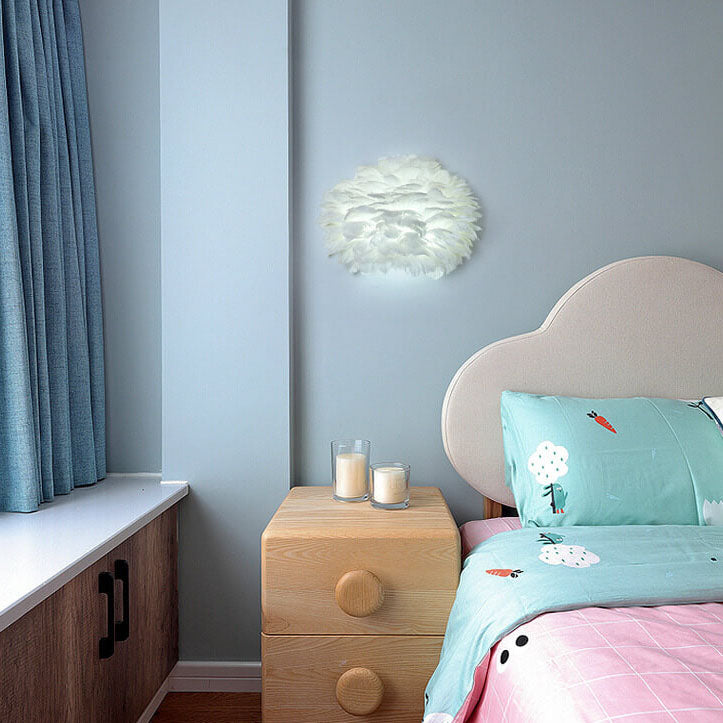 Nordic Creative Feather 1-Light  Wall Sconce Lamp
