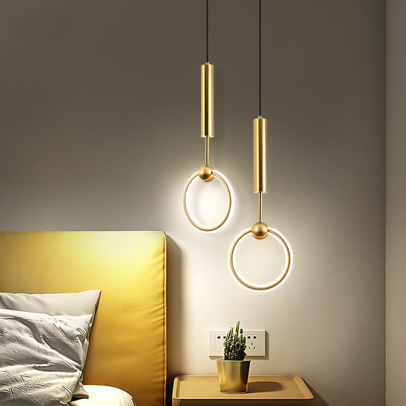 Cercle créatif post-moderne Anneau Suspension LED à 1 lumière 