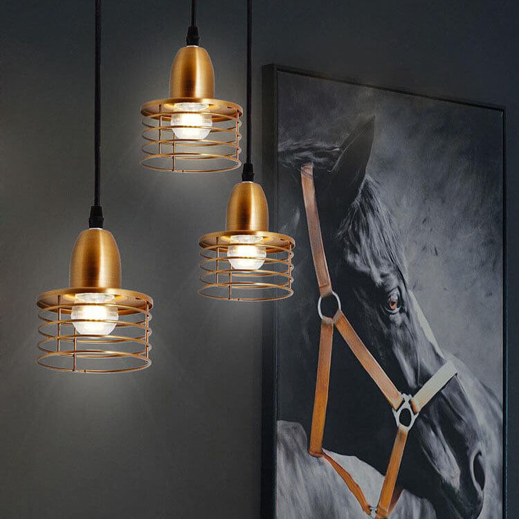 Industrial Vintage Iron Spring 1-Light Pendant Light