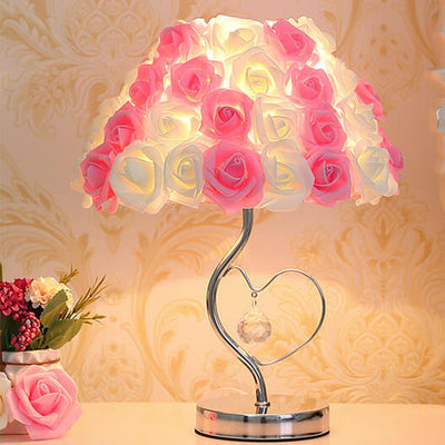 European Romantic Rose 1-Light Decorative Table Lamp