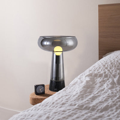 Kreative Glas-Säule Marmor-Basis 1-Licht Tischlampe 