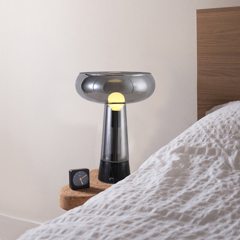 Kreative Glas-Säule Marmor-Basis 1-Licht Tischlampe 