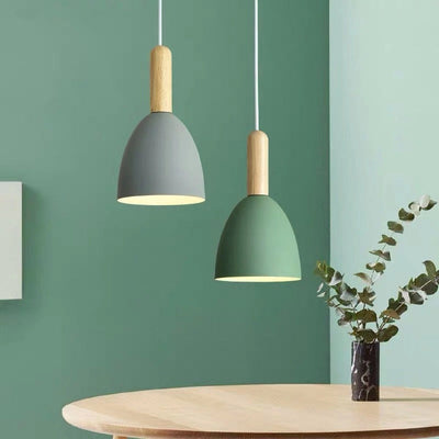 Nordic Log Dome Macaron 1-Light Pendant Light