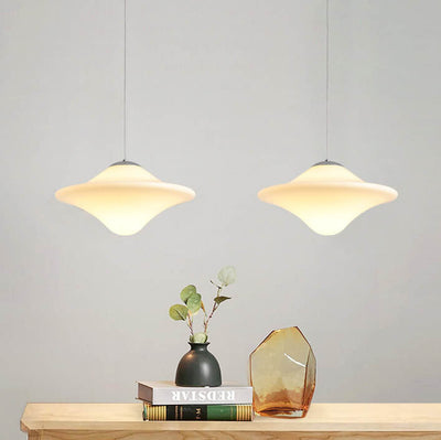 Modern Glass Flying Saucer 1-Light Pendant Light