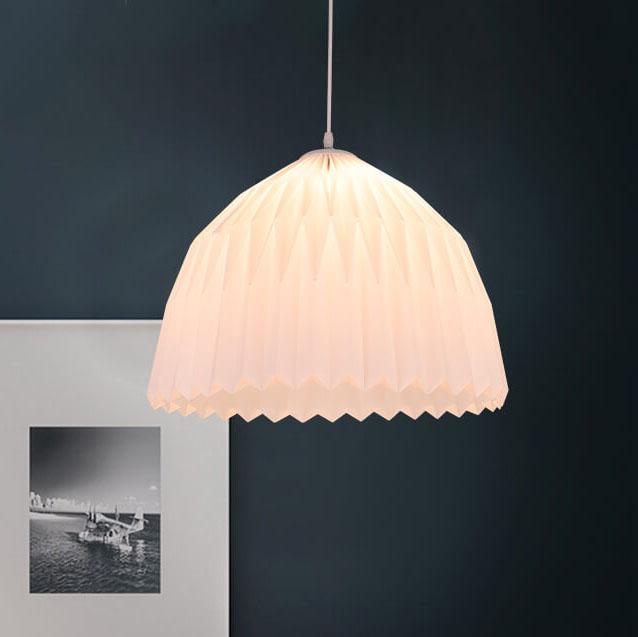 Suspension lumineuse moderne créative en dôme plissé acrylique à 1 lumière 
