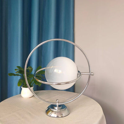 Vintage Glass Rotating Moon 1-Light LED Table Lamp