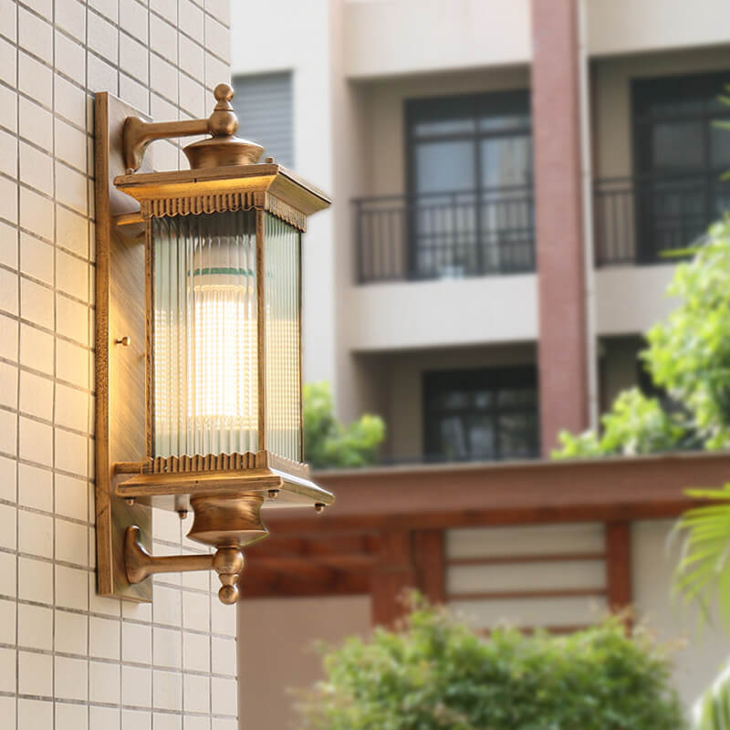 レトロ長方形1灯屋外防水ウォールスコンスランプ 