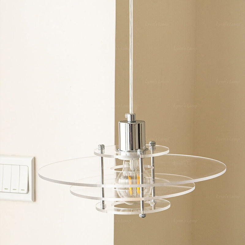 Post-modern Clear Glass Multi-Layered 1-Light LED Pendant Light