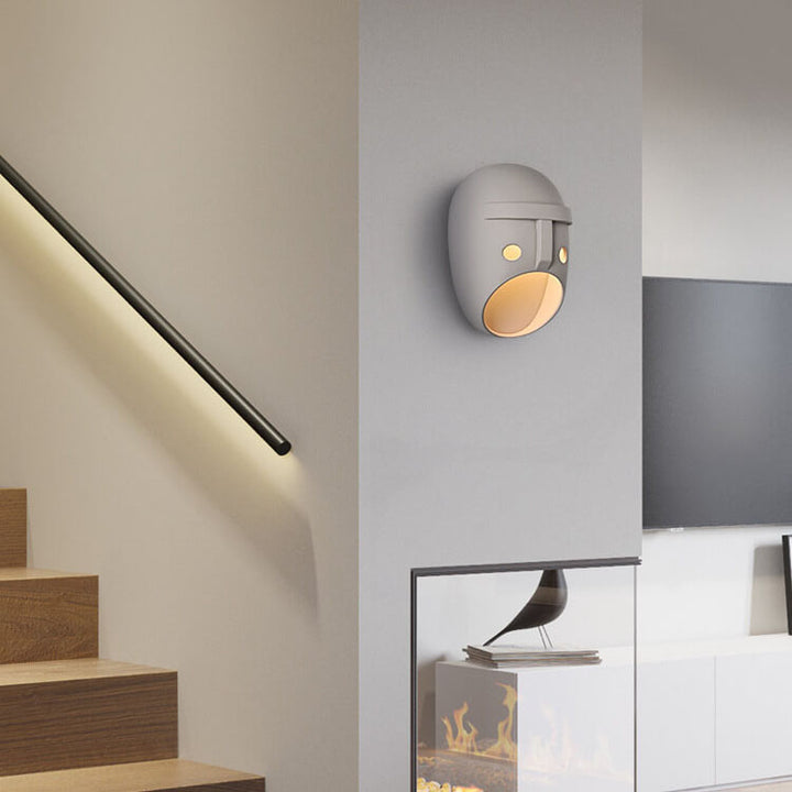 Kreative Harz-Emoji-Maske 1-Licht LED Wandleuchte 