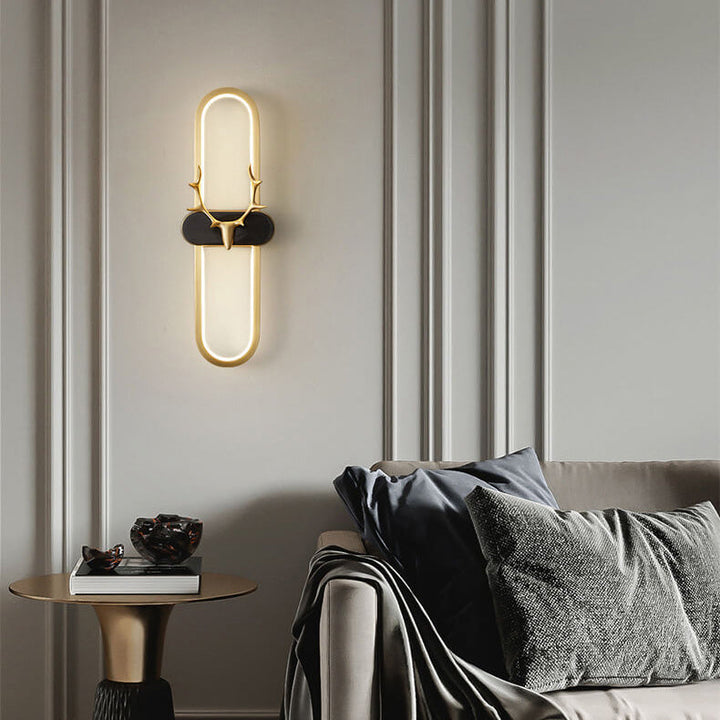 Moderne Hirschkopf-Ring-LED-Wandleuchte 