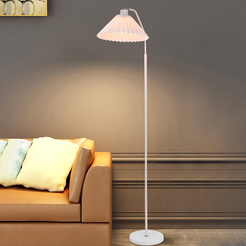 Minimalistische Stofffaltenlampe 1-Licht Stehende Stehlampe 