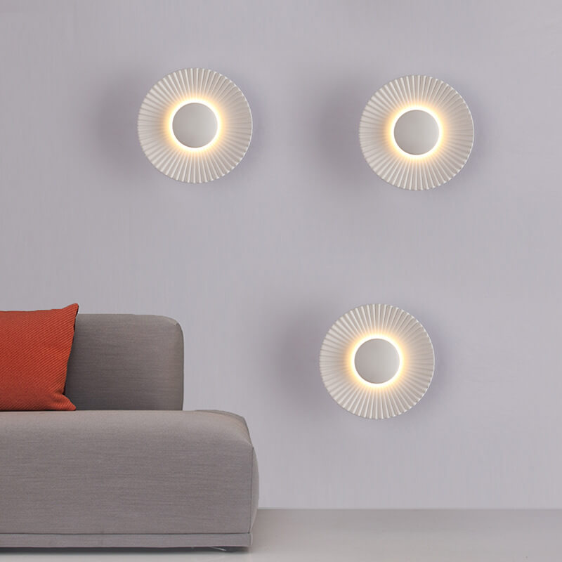 Modern Round Shell Textures Aluminum 1-Light LED Wall Sconce Lamp