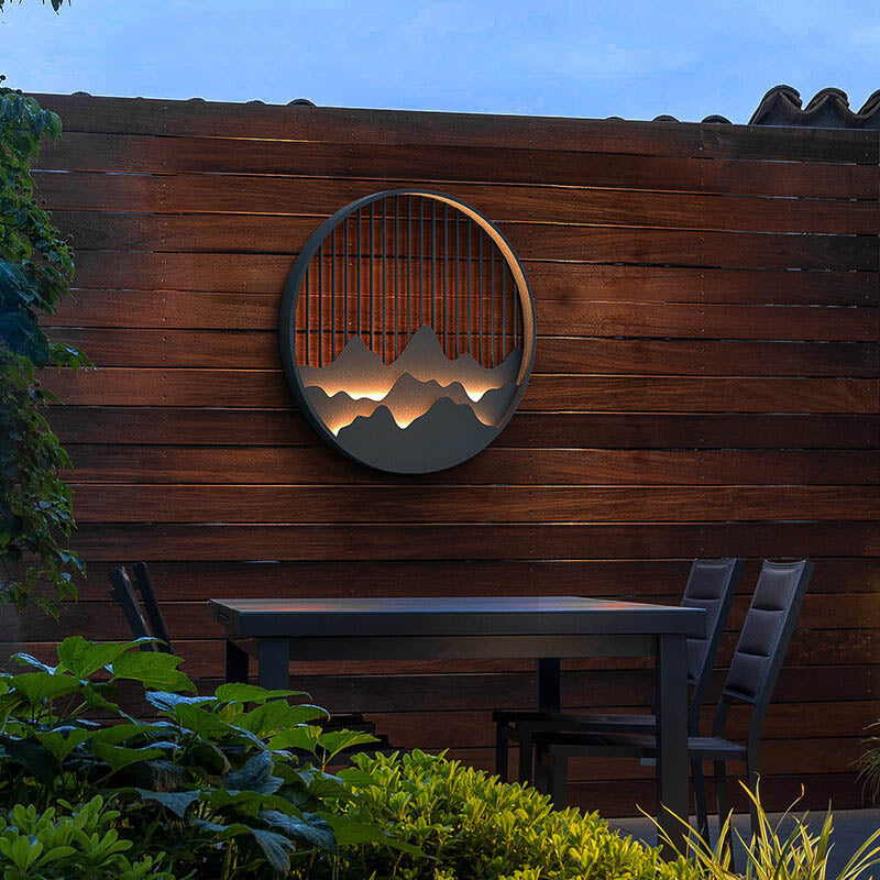 Modern Landscape Round LED Outdoor Waterproof Wall Sconce Lamp