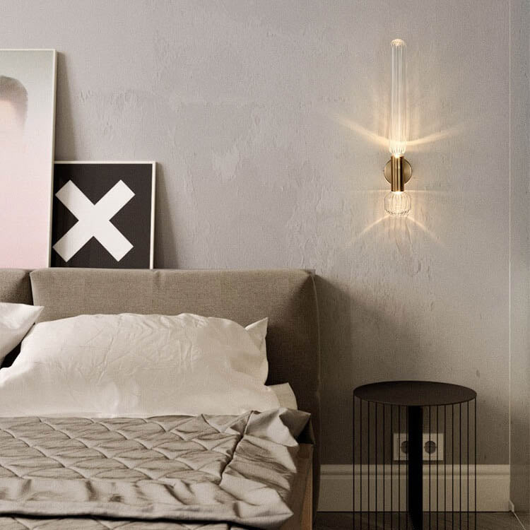 Moderne zylindrische Glasleuchte 1-flammige LED-Wandleuchte 