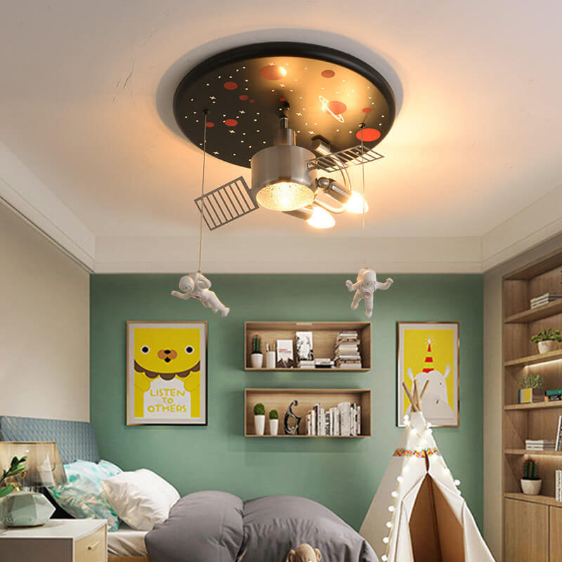 Creative Spaceman Satellite 3 Light Flush Mount Ceiling Light