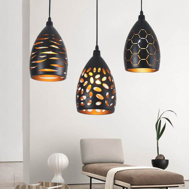 Retro Industrial Hollow Iron Bell 1-Light Pendelleuchte 