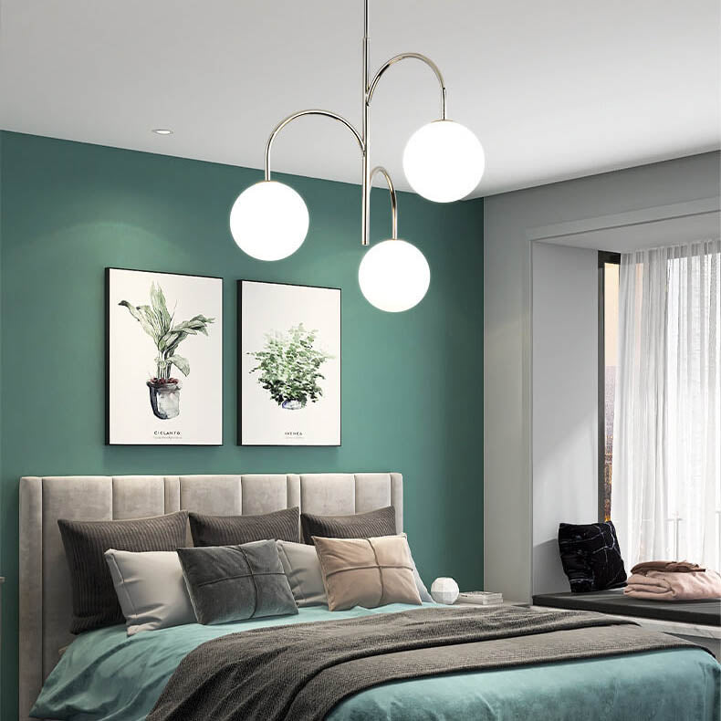 Nordic Magic Bean Glass Ball 3-Light Chandelier