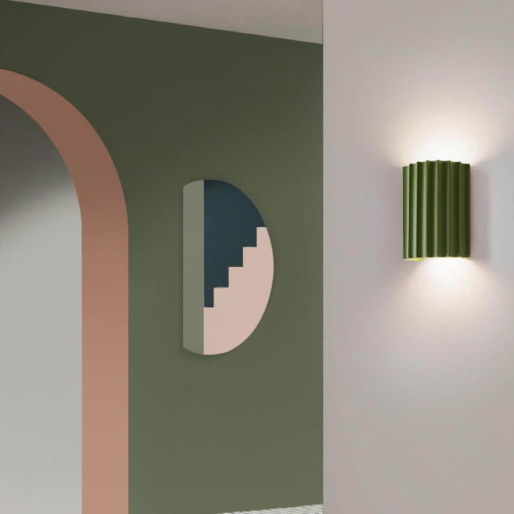 Macaron Harz Gestreifter Halbzylinder 1-Licht Wandleuchte Lampe 