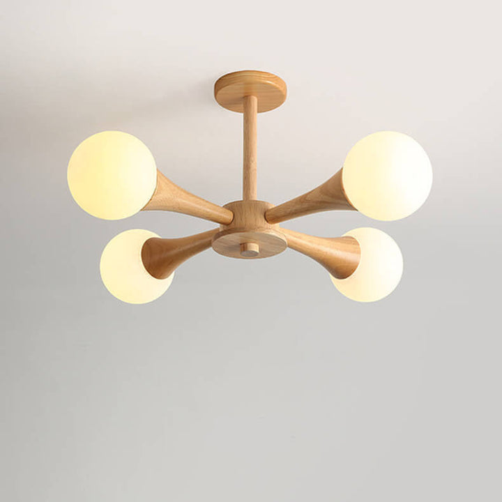 Lustre semi-encastré à 3/4/5 lumières en forme de bûche japonaise 