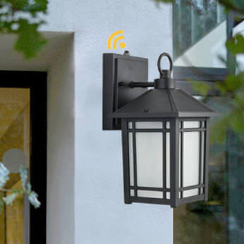 Lámpara de Aplique de Pared Impermeable para Exteriores de 1 Luz con Farol Cuadrado Simple 