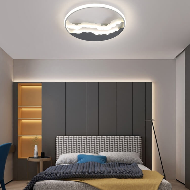 Nordic Sea Wave Round LED Flush Mount Ceiling Light