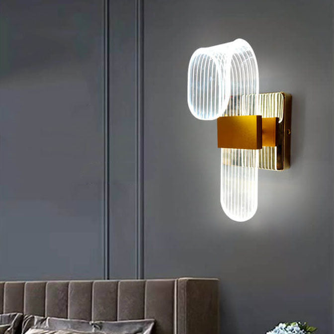 مصباح حائطي LED من الألومنيوم الأكريليكي المنحني الحديث 