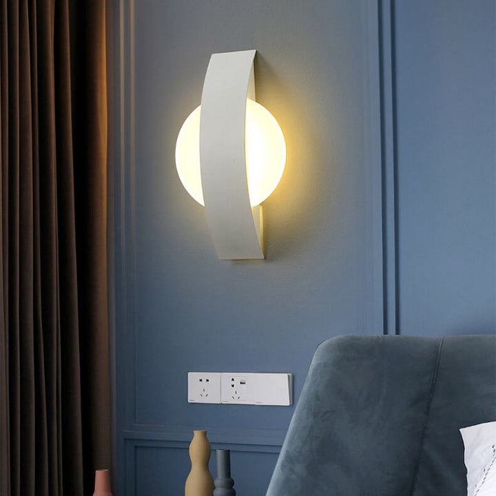 Moderner minimalistischer Acryl geometrischer Ring LED Wandleuchte 